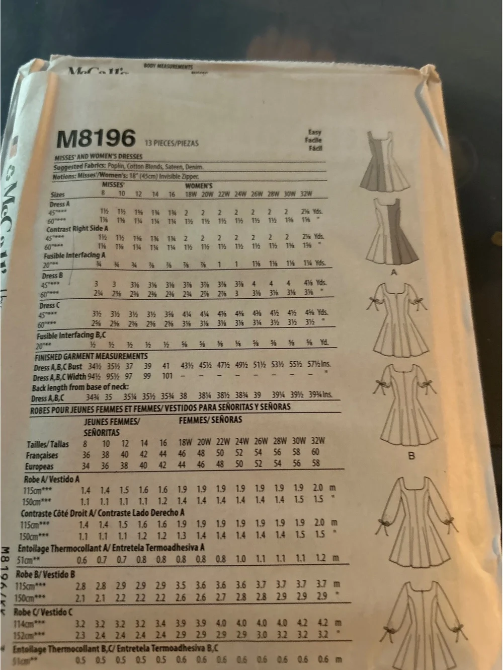 McCall's M8196 Misses' and Women's Dress Sewing Pattern